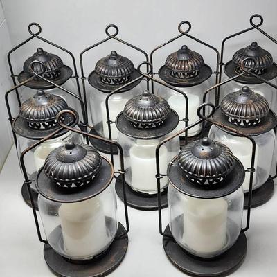 Modern Glass Globe Electric Flameless Hanging Lanterns - Indoor/Outdoor #1