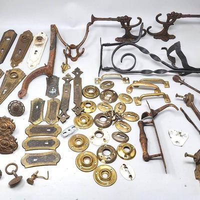 Antique Door Pulls, Hooks, Skeleton Key Hole Plates & More!