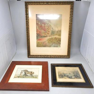 Vintage/Antique Framed Prints & Lithographs - Wallace Nutting, B. Fisher and S. Walker