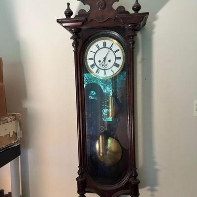 Antique Chiming 2-weight Regulator Wall Clock
