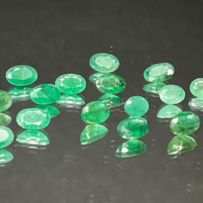Emerald Ovals 6.05 CTTW 6x4mm - Varying Green Tones and Opacity