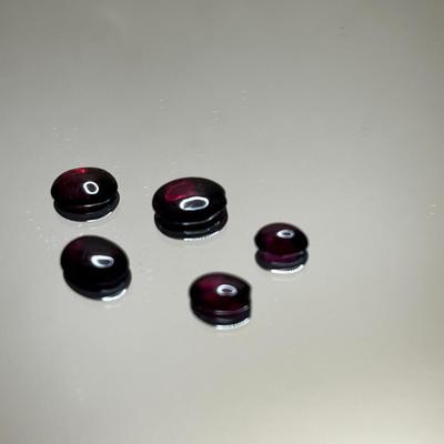 Rhodolite Garnet Cabochon, 5 Stones 6.75 CTTW - Deep Burgundy Color