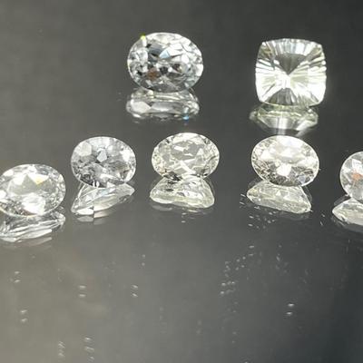 White and Blue Topaz 16.30 CTTW - Quantum Cut 9x9mm, Oval 8x6mm to 10x8mm - Mixed Tones 