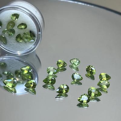 Peridot 17.10 CTTW -Pear-Shaped, Mixed Sizes 5x2mm to 9x6mm 