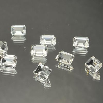 White Topaz 11 CTTW Emerald Cut 7x5mm - 9 Pieces