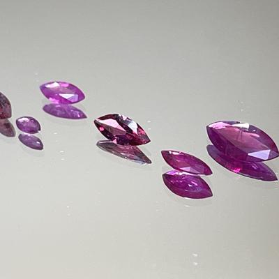 Marquise Rubies and Pink Sapphire 1.30 CTTW 2x1mm to 8x4mm