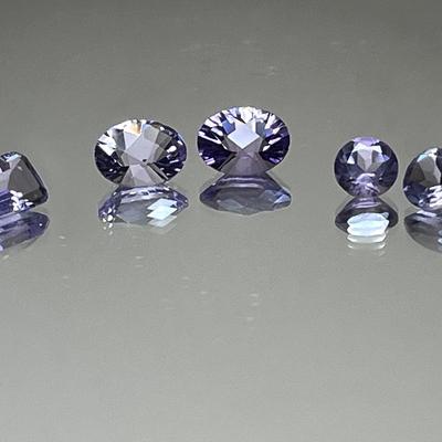 Iolite 6.20 CTTW-Round Pair 4mm 1.60 CT, Oval Quantum Cut 8x6mm 3.15 CT, Emerald Cut 6x4mm 1.45 CT