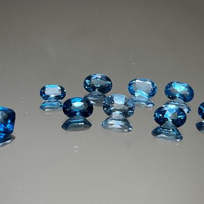 London Blue Topaz 6x4mm Ovals and Treated Blue Topaz Square Octagon 4x4mm, 8.15 CTTW