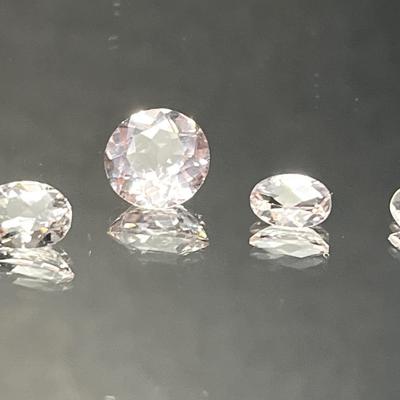 Morganite - Two 6x4mm Ovals, 7x5mm Oval, 8mm Round - Pinkish Tinge
