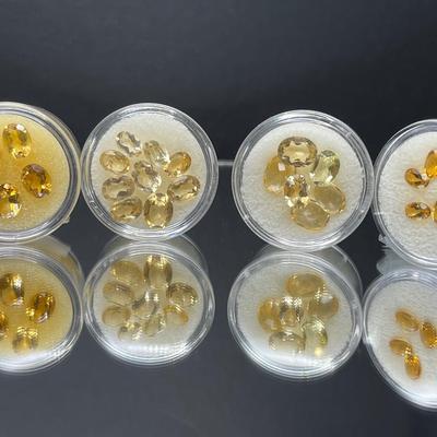Citrine Ovals 24.30 CTTW, Mixed Sizes Up to 9x7mm and Varying Gold Tones