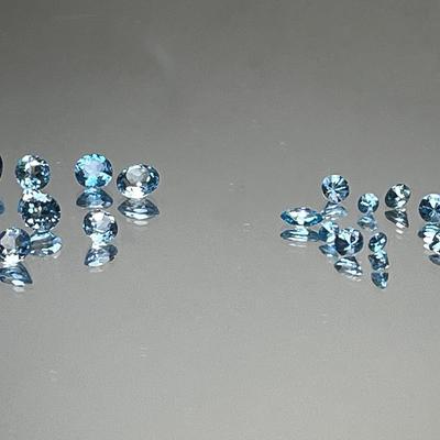 Sky Blue Topaz 5mm Rounds and Blue Zircon Mixed Shapes & Sizes | 10.05 CTTW