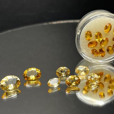 Citrine Ovals 14.60 CTTW - 3 Sizes 11x9mm 8x5mm 7x5mm Pale Yellow to Golden Yellow