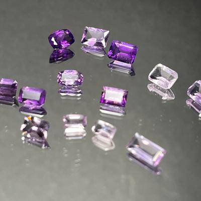 MYSTERY LOT-Parcel 9.0 CTTW-Cushion, Emerald Cut, Elongated Princess Cut-Lilac Intense Purple/Violet