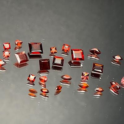 Garnet Parcel - Mixed Shapes and Sizes 10.25 CTTW - Princess Cut, Marquise 