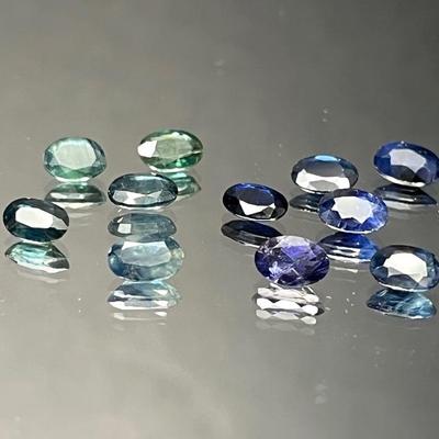 Sapphire Ovals 7.8 CTTW - Bottle Green to Midnight Blue Tones