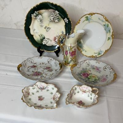 Victoria carlsbad Jug, Assortment Of Antique Plates 