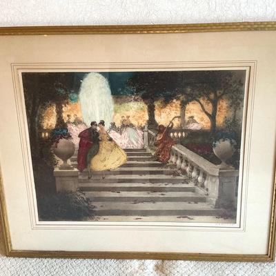 French Gala Scene. Signed
