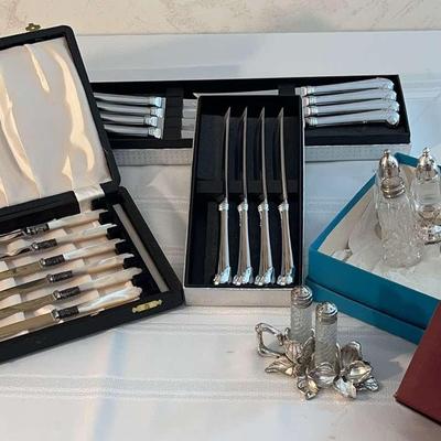 New Towle Steak Knives, Arthur Court Salt And Pepper, Viners Of Sheffield Knives 