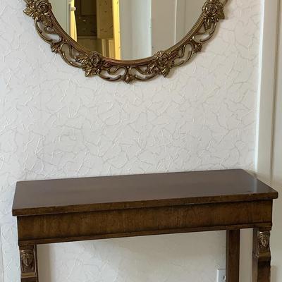 Decorative Metal Mirror And Console Table