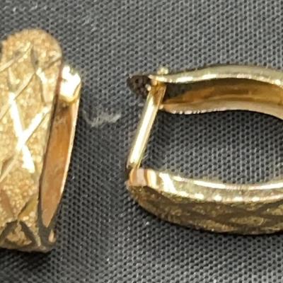 U Shaped Gold Earrings 