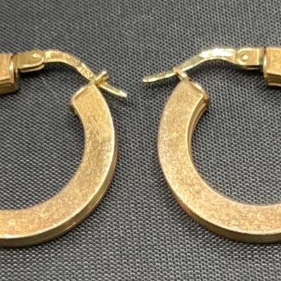 Textured 10k Gold Hoops