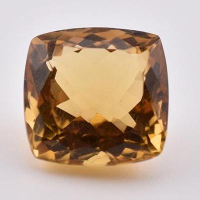 12.5 Carat Natural Unheated Cushion Citrine - VVS