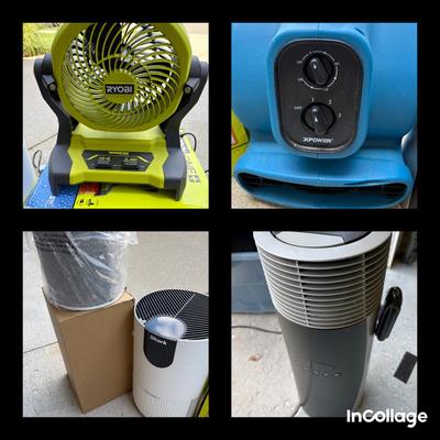 Ryobi & XPower Fans, Lasko Heater, Shark Air Purifier