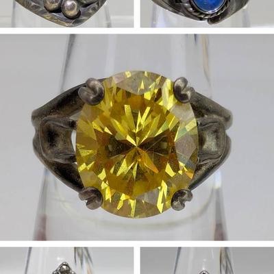 4 Sterling Silver Rings 