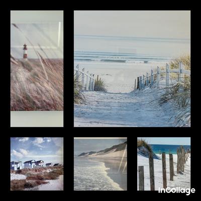 Three Framed Beach Photographs