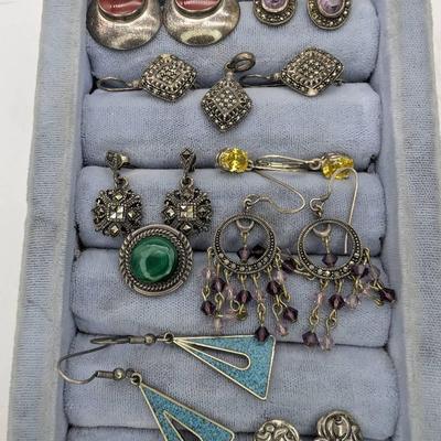 Group Of Sterling Silver Earrings 