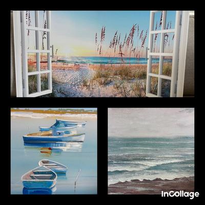 Ocean Scenery- Embellished Art Canvas