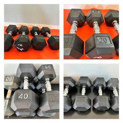 Hex Dumbbells with Exercise Mat Lot #1