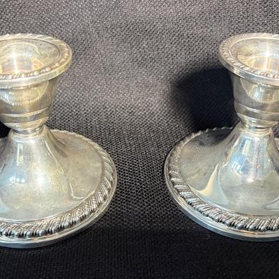 Pair Of Sterling Weighted Candlesticks