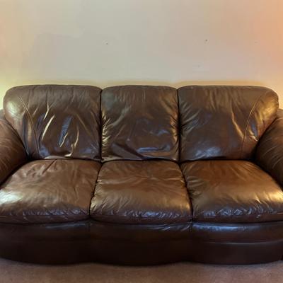 Dark Brown Faux Leather Sofa