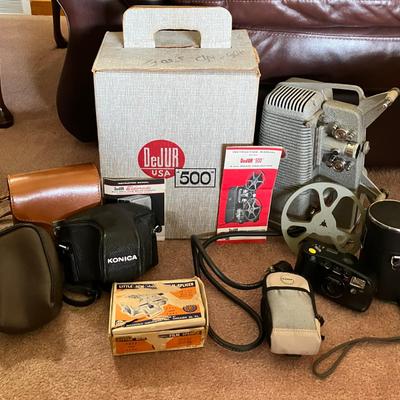 Cameras and DeJur 500 8mm Movie Projector