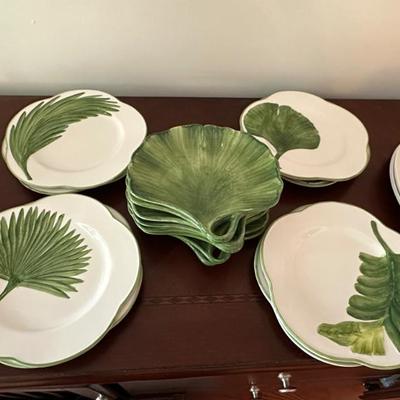 Vietri Italy Ginkgo Collection Salad Plates - Discontinued