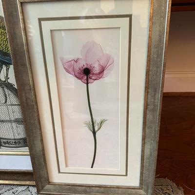 Pretty  Flower Print with Wood Frame