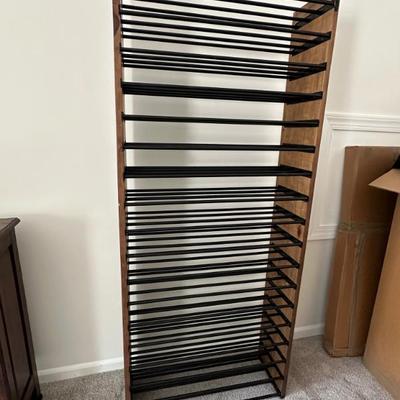 Corsica Vertical Wood and Metal Wine Rack