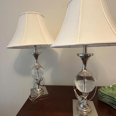 Crystal Lamps with Chrome Base