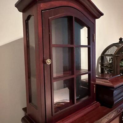 Small Wood Display Case with Glass Door