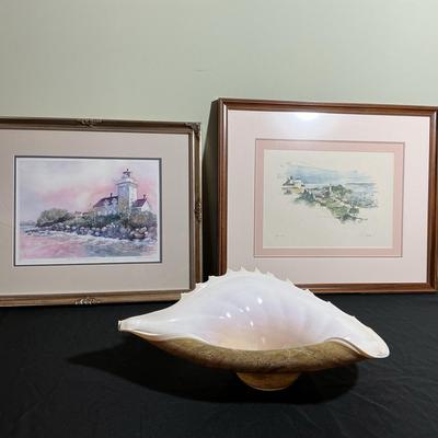 Sea Paintings And Shell Bowl