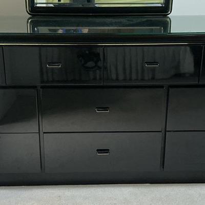 Black And Gold Dresser With Mirror