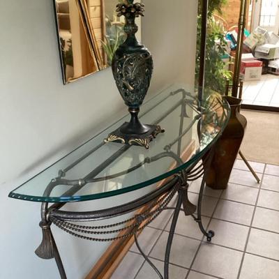 Mid-Century Antique Console Table & Decor 
