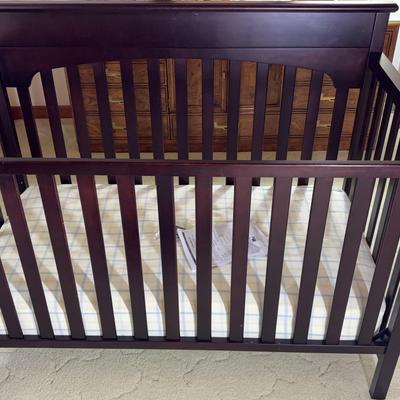 Black Crib With Mattress 