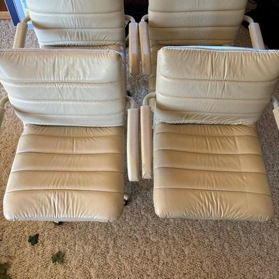 Set of Four Vintage Leather Office Chairs 
