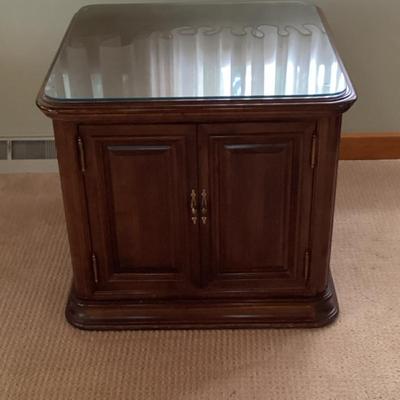 Wooden Storage End Table 