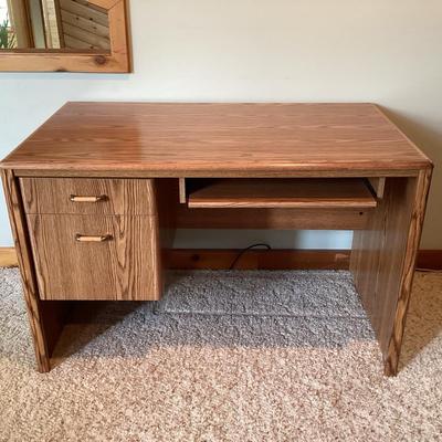 Wooden Office Desk and Rolling Chair
