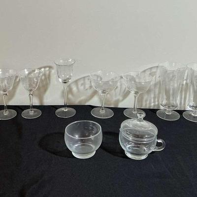 Etched Glassware Set