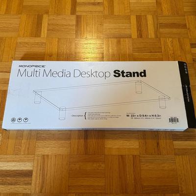 Multi Media Glass Desktop Stand 