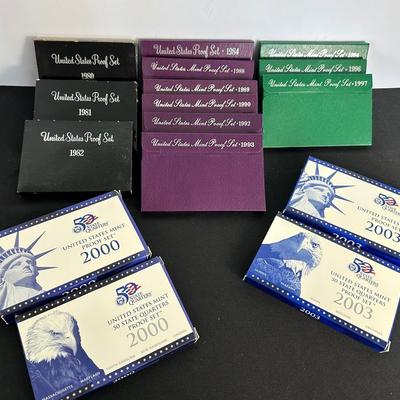 U.S. Mint Proof Sets & 50 State Quarters Proof Sets (1980–2003, San Francisco Mint) – Lot V 